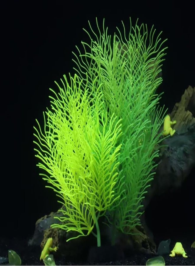 HALONTIN Aquarium Plants Artificial Silicone Green Fish Tank Decorations Plastic Plants Betta Fish Tank Accessories Aquarium Decor - Image 2